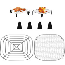 2PCS Crisper Stainless Steel Rack , Air Fryer Accessories for Pro AS101 6qt & 2.5qt Glass Container
