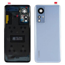 (Blue) Compatible For Xiaomi 12 5G / 12X 5G Back Battery Housing Cover with Camera Ring Lens Cover Spare Part