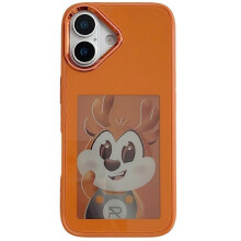 (Orange) Compatible For iPhone 17 Smart E-Ink Phone Case 4 Color HD 4 inch Display NFC DIY Customized Screen
