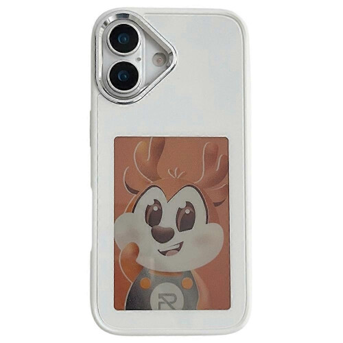 (White) Compatible For iPhone 17 Smart E-Ink Phone Case 4 Color HD 4 inch Display NFC DIY Customized Screen