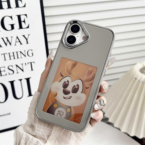 (Grey) Compatible For iPhone 17 Smart E-Ink Phone Case 4 Color HD 4 inch Display NFC DIY Customized Screen 1