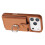 (Brown) Compatible For iPhone 17 Pro Case with Ring Kickstand Drawing Type Card Slots Leather Back Cover 3