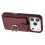 (WineRed) Compatible For iPhone 17 Pro Case with Ring Kickstand Drawing Type Card Slots Leather Back Cover 3