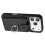 (Black) Compatible For iPhone 17 Pro Case with Ring Kickstand Drawing Type Card Slots Leather Back Cover 3