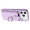 (Purple) Compatible For iPhone 17 Pro Case with Ring Kickstand Drawing Type Card Slots Leather Back Cover 3