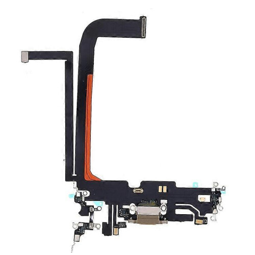 (Gold) Compatible For iPhone 13 Pro Max 6.7 inch Dock Connector Charging Port Flex Cable Replacement (without Logo)