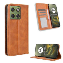(Brown) Compatible For Motorola Edge 70 5G Leather Case Wallet Stand Retro Texture Phone Cover