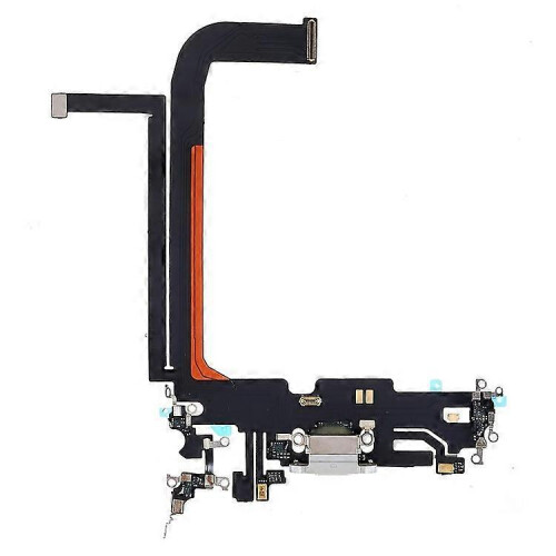 (Silver) Compatible For iPhone 13 Pro Max 6.7 inch Dock Connector Charging Port Flex Cable Replacement (without Logo)
