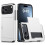 (White) Compatible For iPhone 17 Pro Case with Card Holder TPU + PC Phone Back Cover 1