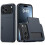 (OceanBlue) Compatible For iPhone 17 Pro Case with Card Holder TPU + PC Phone Back Cover 1
