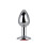 Toosh Silver Metal Butt Plug Small Red Stone 1