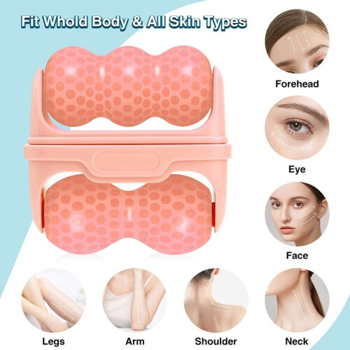 (Blue)Compact Facial Rejuvenation Device With Dualsided Roller For Skin Refreshing 2