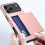 (Gold) Compatible For iPhone 17 Pro Case with Card Holder TPU + PC Phone Back Cover 4