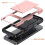 (Pink) Compatible For iPhone 17 Pro Case with Card Holder TPU + PC Phone Back Cover 5
