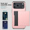 (Pink) Compatible For iPhone 17 Pro Case with Card Holder TPU + PC Phone Back Cover 2