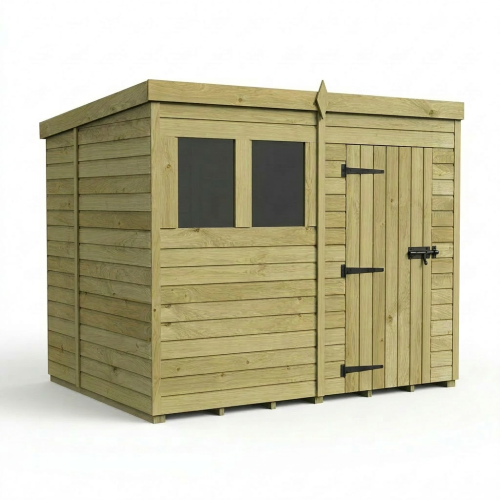 8 x 6 Pent Shed Tanalised (Single Door, With Windows) 1