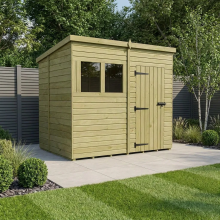 8 x 6 Pent Shed Tanalised (Single Door, With Windows)