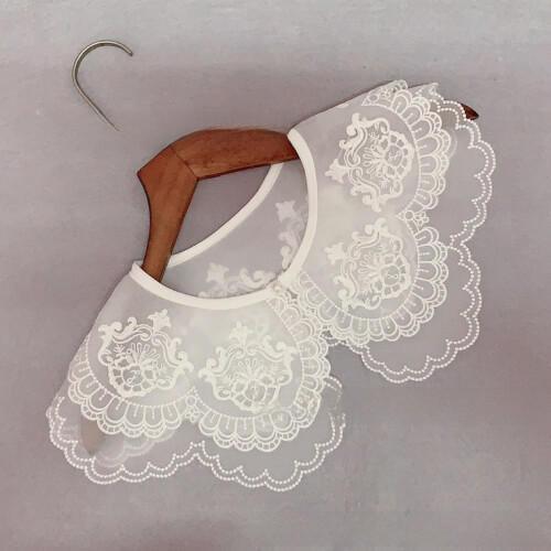 (Tie)Mädchenmode doppellagiger Tüll verzierter Kragen mit Perlen oder Design Krawatte 2