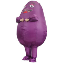 (Lila potatis, 150-190 cm) Uppblåsbar lila potatisdräkt, för vuxna