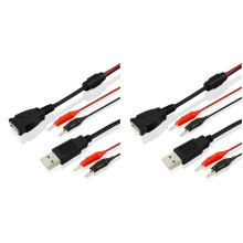 4Pcs USB Alligator Clips Crocodile Wire Male/Female to USB Tester Detector Voltage Meter Ammeter Capacity Power Meter