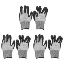 Level 5 Cut Resistant Gloves 3D Comfort Stretch Fit, Durable Power Grip Foam Nitrile, Grey 3 Pair(L)