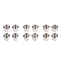 12Pcs Universal Marine Boat Cup Holder 68X55mm Stainless Steel Drop in Drink Cup Holder for Poker Table Couch