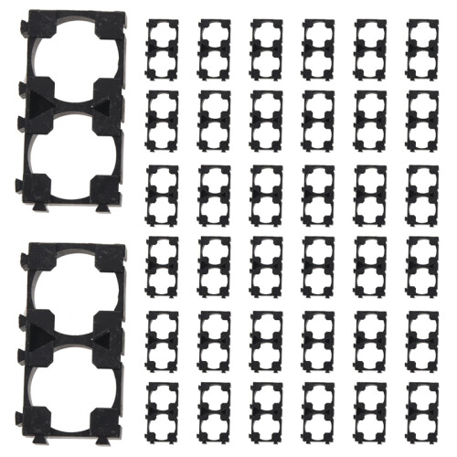 200X 18650 Lithium Battery Double Holder Bracket for DIY Cell Pack Black