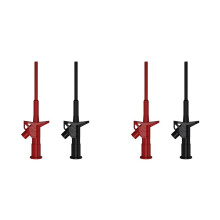4pcs Quick Test Hook Clip Professional Insulated High Voltage Flexible Testing Probe 4mm Banana Socket Red and Black