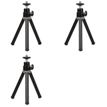 3X Portable Tripod Adjustable Tripod Aluminum Alloy for Camera Projector Black