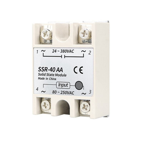 2X SSR-40AA Solid State Relay 40A Single Phase Module 80-250VAC Input 24-380VAC Output for PID Temperature Control 1