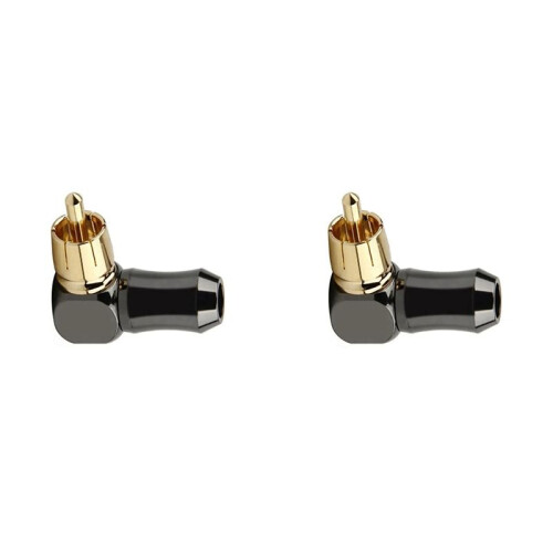 2 Uds. Conector RCA Conector de Audio Macho Codo de Ángulo Recto de 90 Grados Conector de Terminal de Altavoz para Soldar Cable de Vídeo