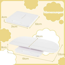 Digital babyvåg med avtagbar bricka, intervall 50 g-150 kg