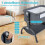 Adjustable Baby Bedside Crib with Wheels, Grey 5