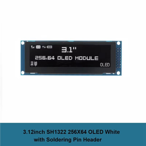 10X Display OLED de 3,12 Polegadas 256x64 SSD1322 Driver Módulo LCD Gráfico Paralelo/SPI Pino de Solda para /C51 Branco 2