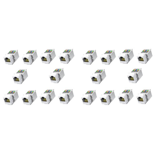 20 Pack Cat6 RJ45  Jack, Tool Less No Punch-Down Tool Required Module Coupler