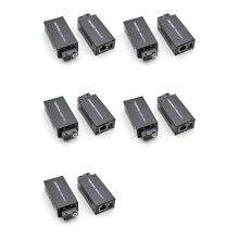 5 Pair Gigabit 100/1000M A/B SC Ethernet Fiber Media Converter Rj45 Optic Transceiver 20KM Fibra