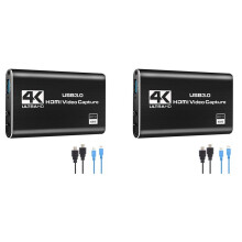 2X Audio Video Capture Card, 4K USB 3.0 Capture Adapter Video Converter for Gaming Streaming Live Broadcast Video
