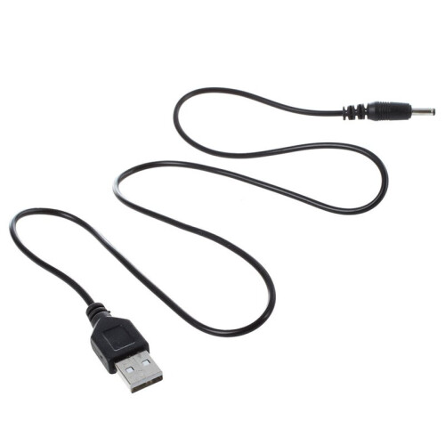 4pièces 3,5 mm X 1,3 mm Cable USB Noir Cable de Chargeur Alimentation 2