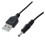4pièces 3,5 mm X 1,3 mm Cable USB Noir Cable de Chargeur Alimentation 4