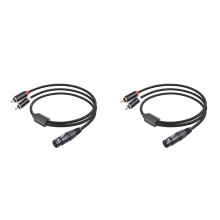 2X 3Pin XLR Female to Dual RCA Male Y Splitter Cable,Mixer Amplifier Audio Cable,Stereo Audio Interconnect Cable, 2Meter
