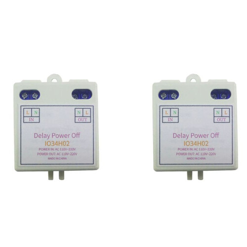 2X AC120V 220V  Delay Relay Power  Delay OFF  1-480Min Adjustable Delay Power OFF Home Automation Controller