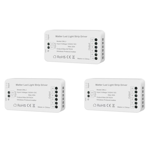 3X Matter Wifi LED Strip Light Controller RGBCW Controller LED Strip Bixb/Siri/for  Home/for Alexa Control Support