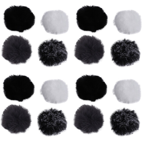 4X Universal Lavalier Microphone Furry Windscreen Fur Windshield Wind Muff Soft for   Lapel Lavalier Mic 5mm
