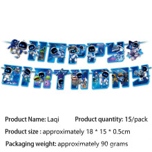 (15 flags) New Astrobot Space Theme Party Cutlery Set (Paper Plate & Cup)