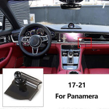 (Right For Panamera) Mobile Phone Holder Base In Car 360 Rotation Cell Phone Stand Fixing Buckle Clip For Porsche Palamela Cayenne Macan 718
