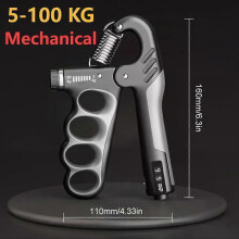 (Grey-1) 10-120Kg/5-165kg Hand Trainer Gym Training Hand Grip Exerciser Wrist Forearm Strength Adjcomtable Heavy Arm Carpal Power Expander