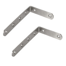 2X 125x75mm L Shape Stainless Steel Shelf Corner Brace Angle Bracket