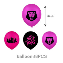 (Balloon 18psc) Saja BoysPOP Witcher Girls Theme Birthday Party Supplies Set: Paper Plates, Tissues, Tablecloth