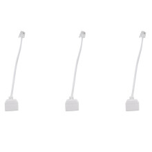 3X RJ11 6P4C Phone Splitter 1 Male 2 Female - White
