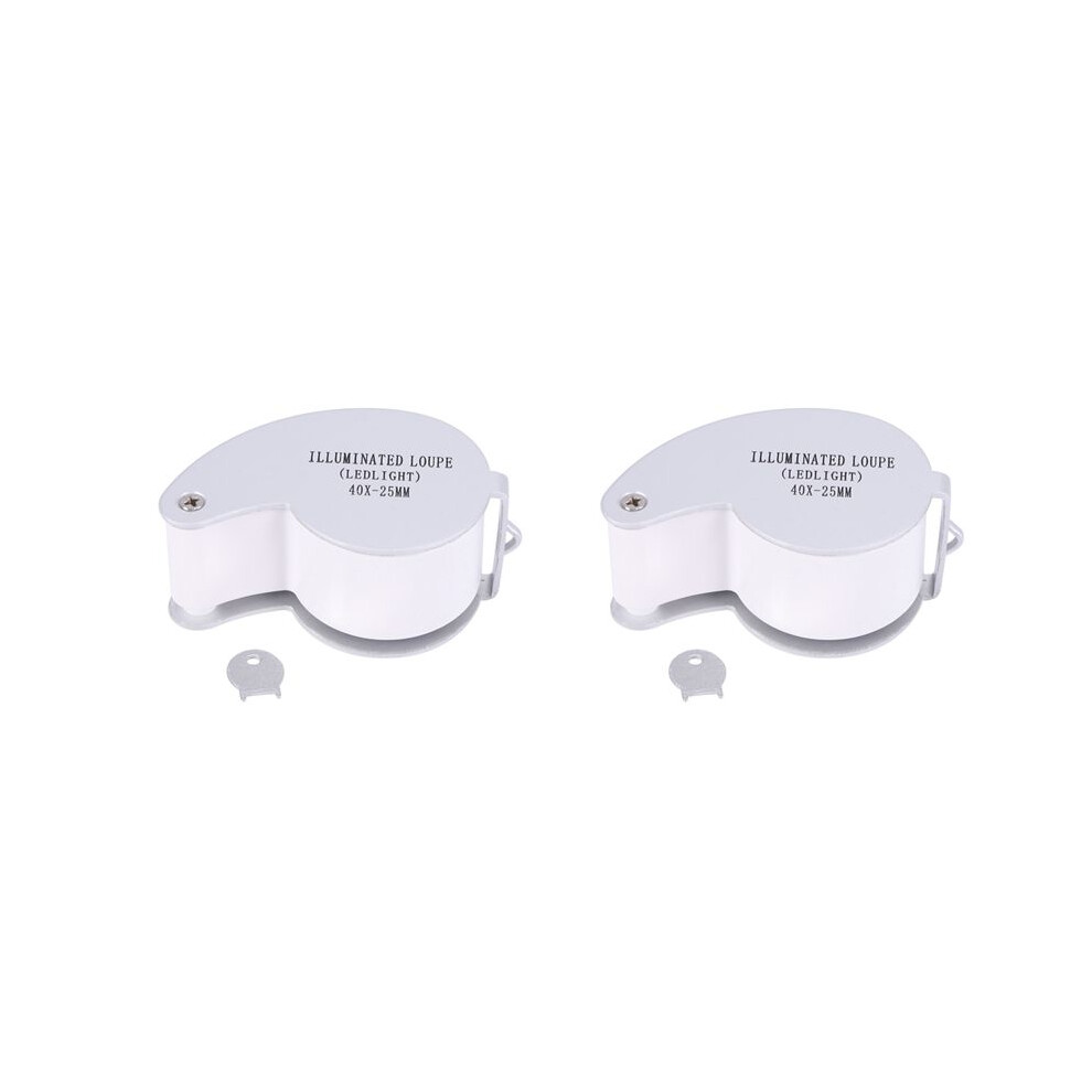 Photos - Camera Strap / Mount 2pcs 40 X 25mm Glass Lens Jeweler Loupe Magnifier with LED-Silver